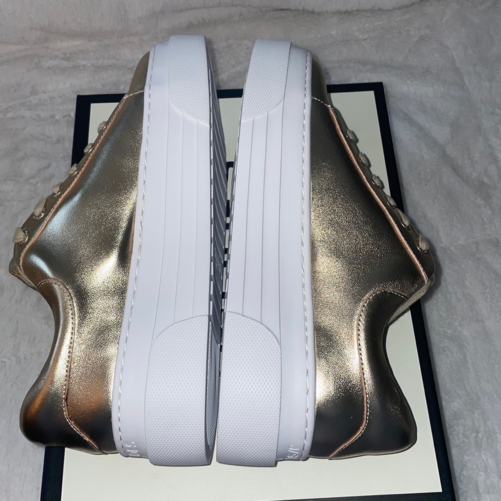 NWT J/SLIDES AMANDA Gold Leather - Picture 12 of 15